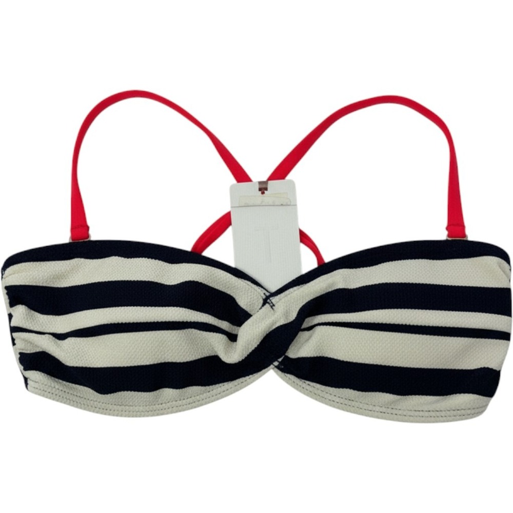 Ted Baker London Striped Bandeau Bikini Top Navy White Red Size 0 NEW